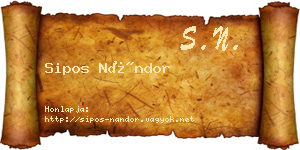 Sipos Nándor névjegykártya